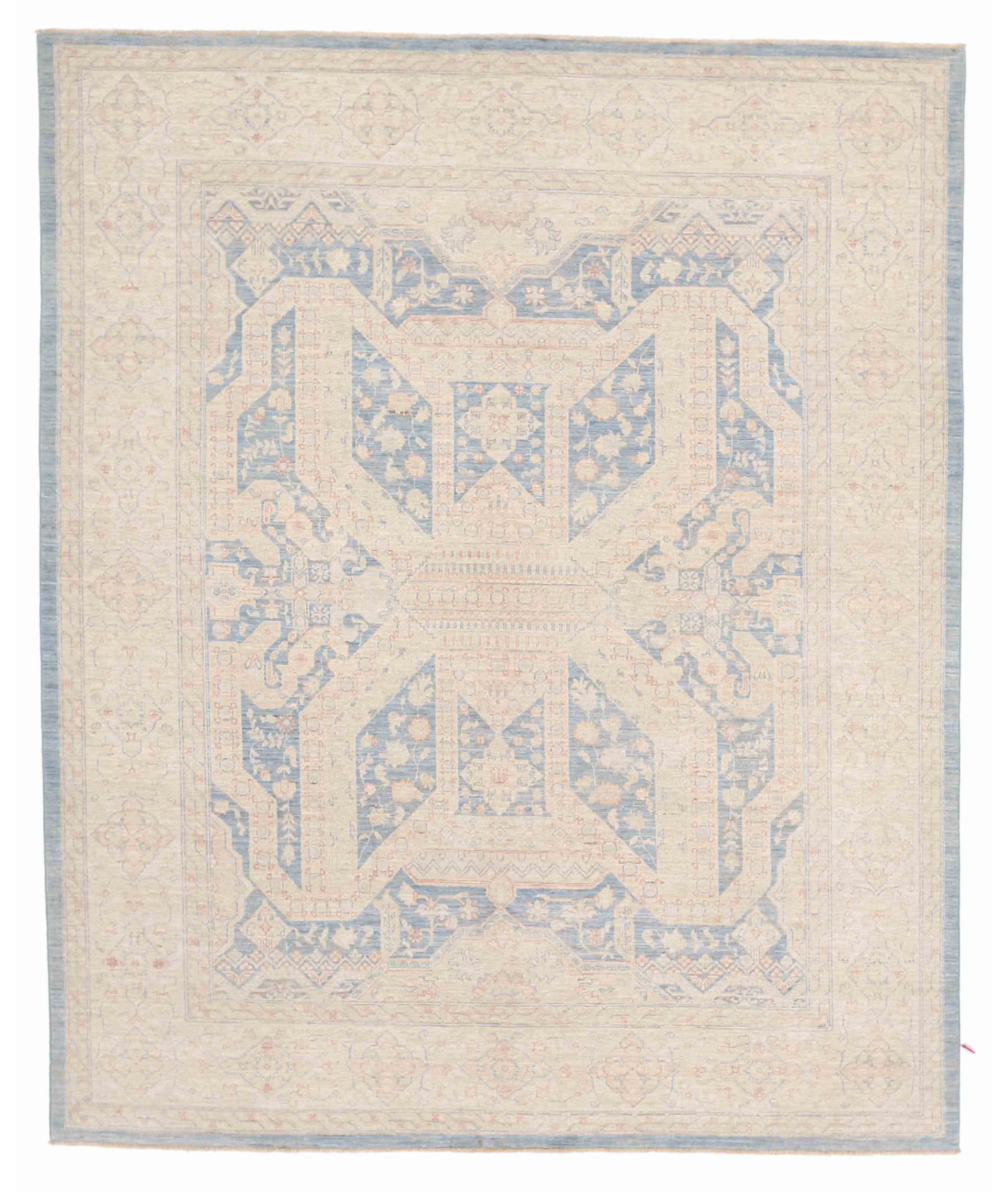 Hand Knotted Serenity Wool Rug 8' 0" X 9' 9" 8' 0" X 9' 9" (244 X 297) / Blue / Ivory