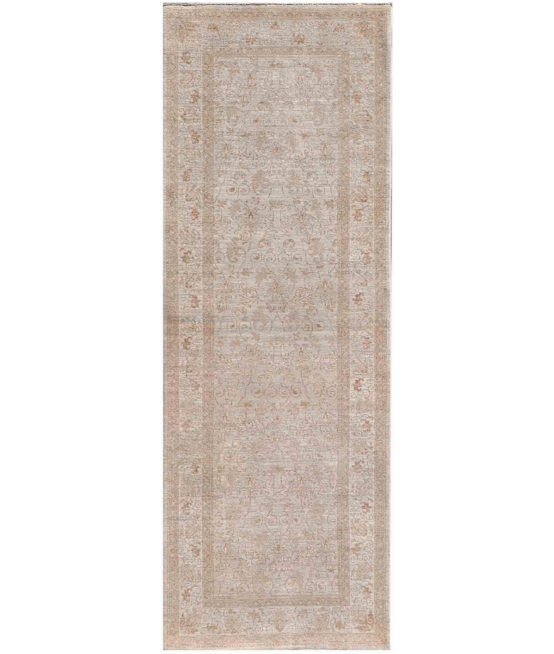 Hand Knotted Fine Serenity Wool Rug - 3'0'' x 8'4'' 3' 0" X 8' 4" ( 91 X 254 ) / Beige / Taupe