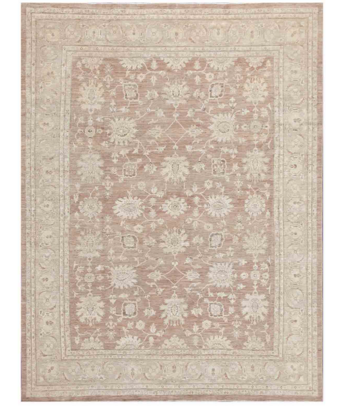Hand Knotted Serenity Wool Rug 8' 10" X 11' 3" 8' 10" X 11' 3" (269 X 343) / Brown / Ivory