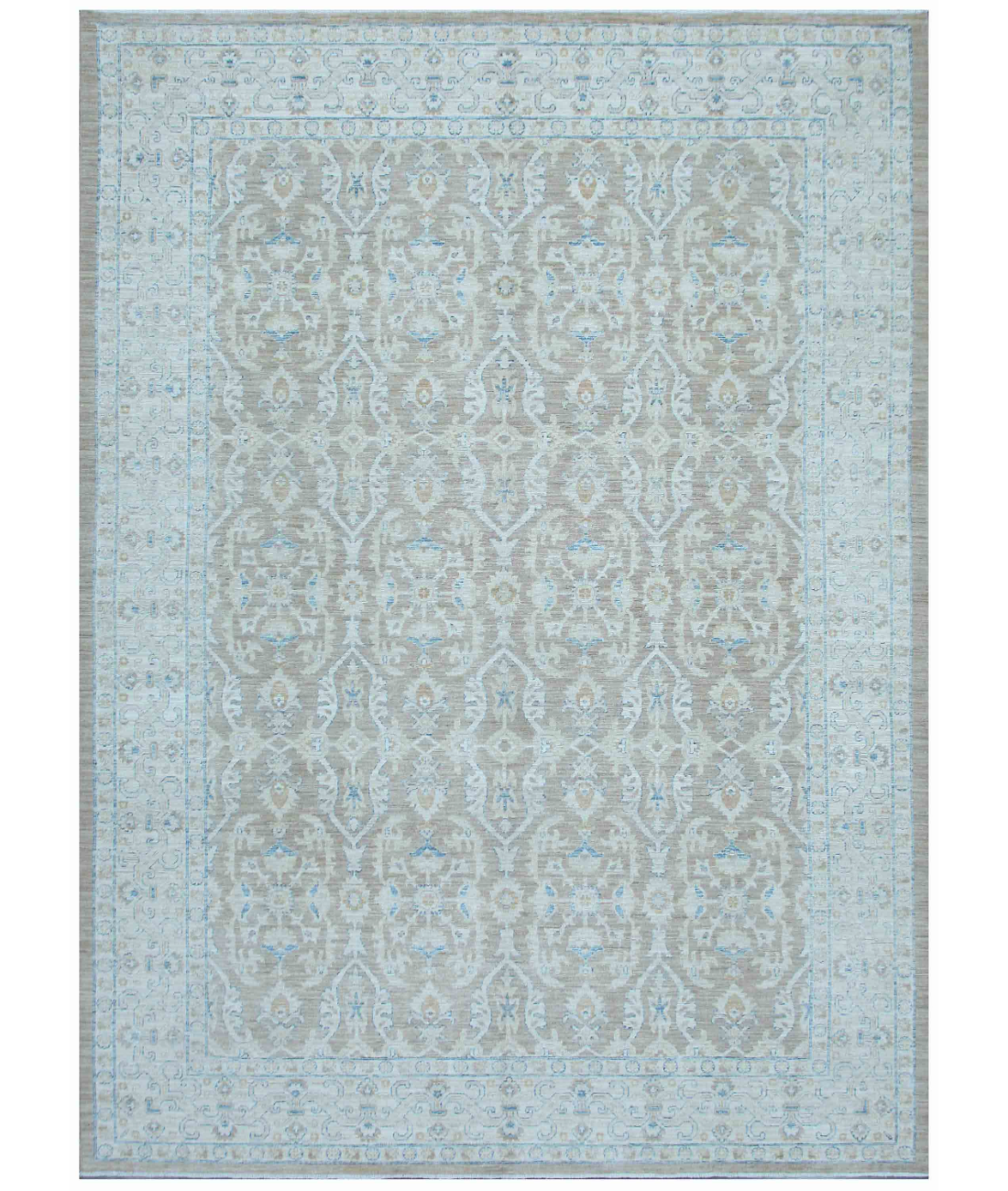 Hand Knotted Serenity Wool Rug 8' 11" X 12' 3" 8' 11" X 12' 3" (272 X 373) / Taupe / Ivory