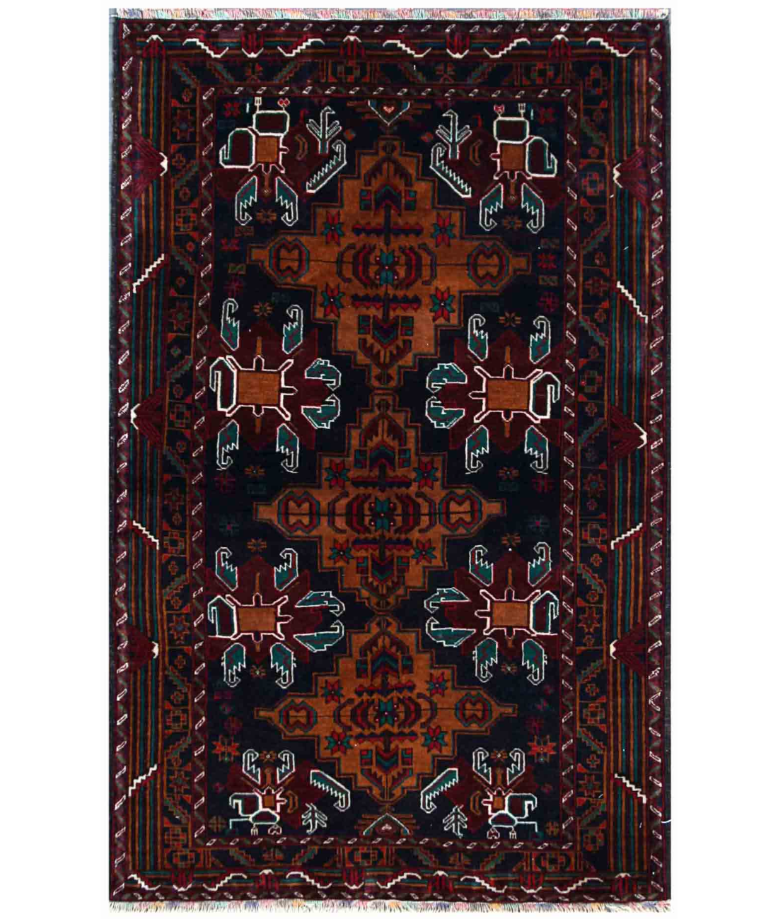 Hand Knotted Serenity Wool Rug 3' 9" X 6' 0" 3' 9" X 6' 0" (114 X 183) / Ivory / Blue