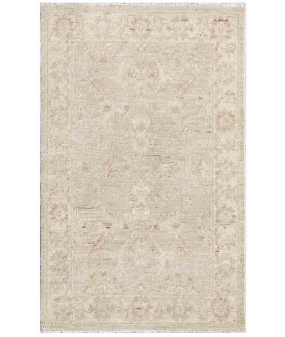 Hand Knotted Serenity Wool Rug 2' 1" X 3' 2" 2' 1" X 3' 2" (63 X 97) / Ivory / Grey