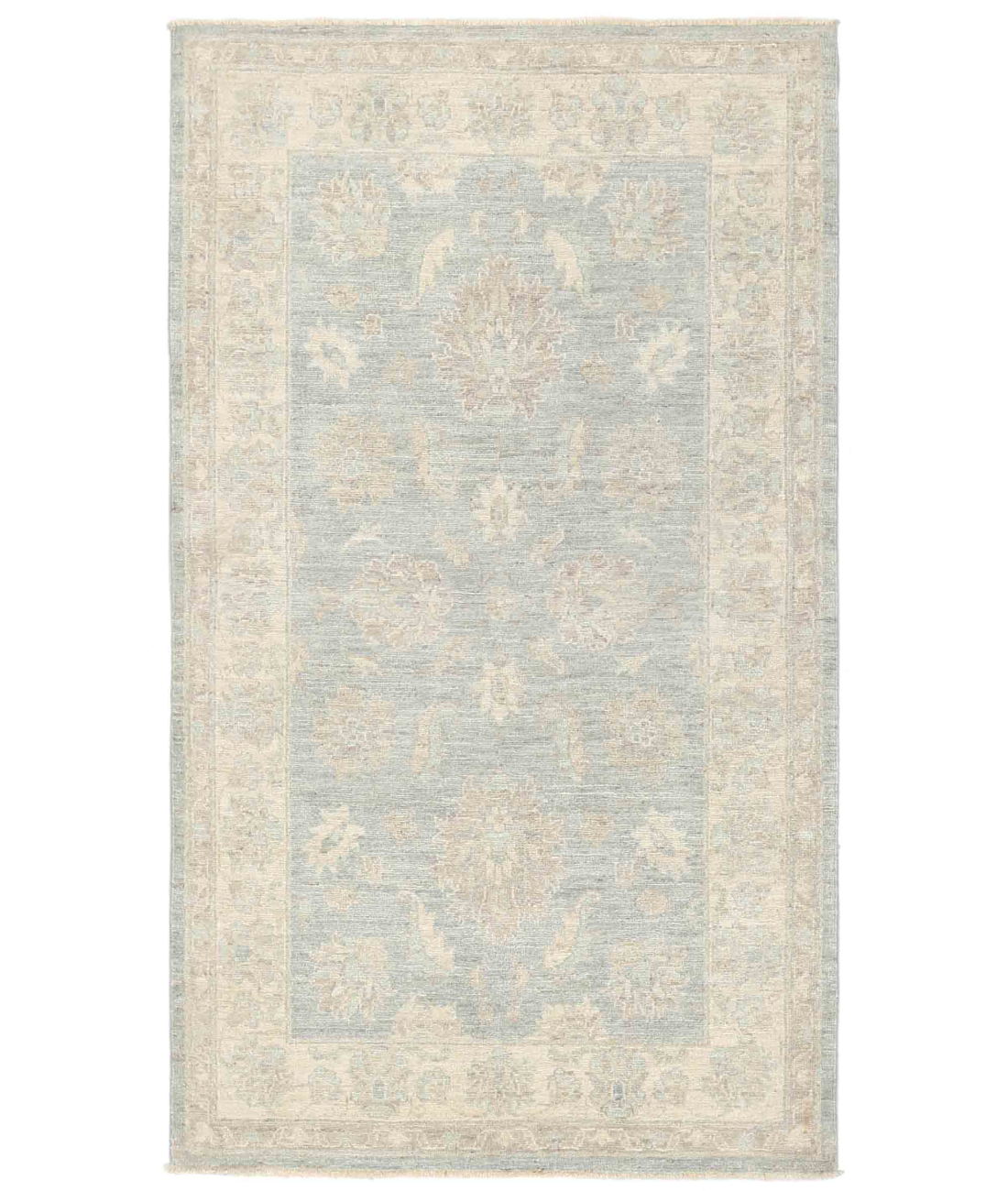 Hand Knotted Serenity Wool Rug 3' 1" X 5' 6" 3' 1" X 5' 6" (94 X 168) / Blue / Ivory