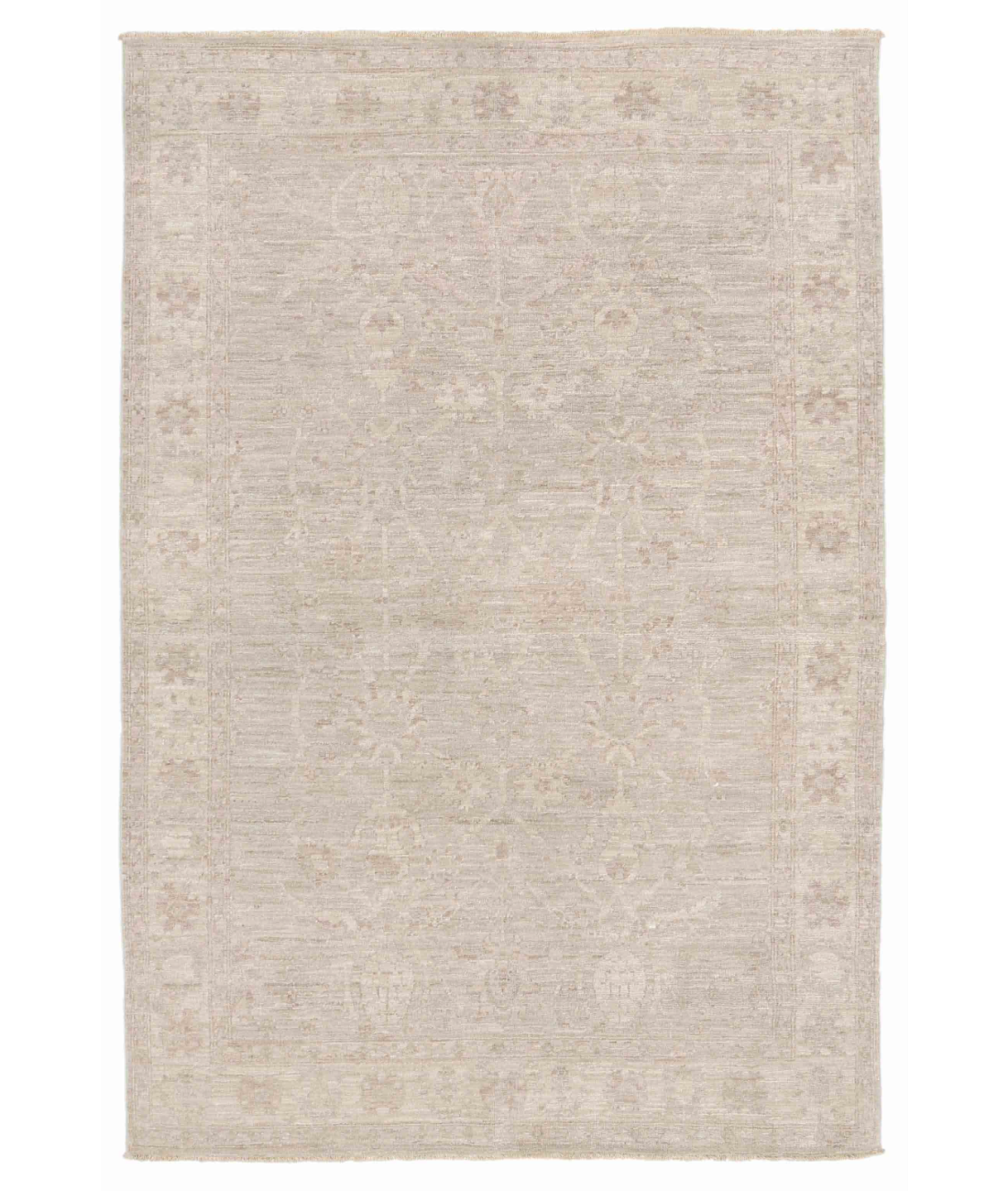 Hand Knotted Serenity Wool Rug 4' 0" X 5' 11" 4' 0" X 5' 11" (122 X 180) / Ivory / Ivory