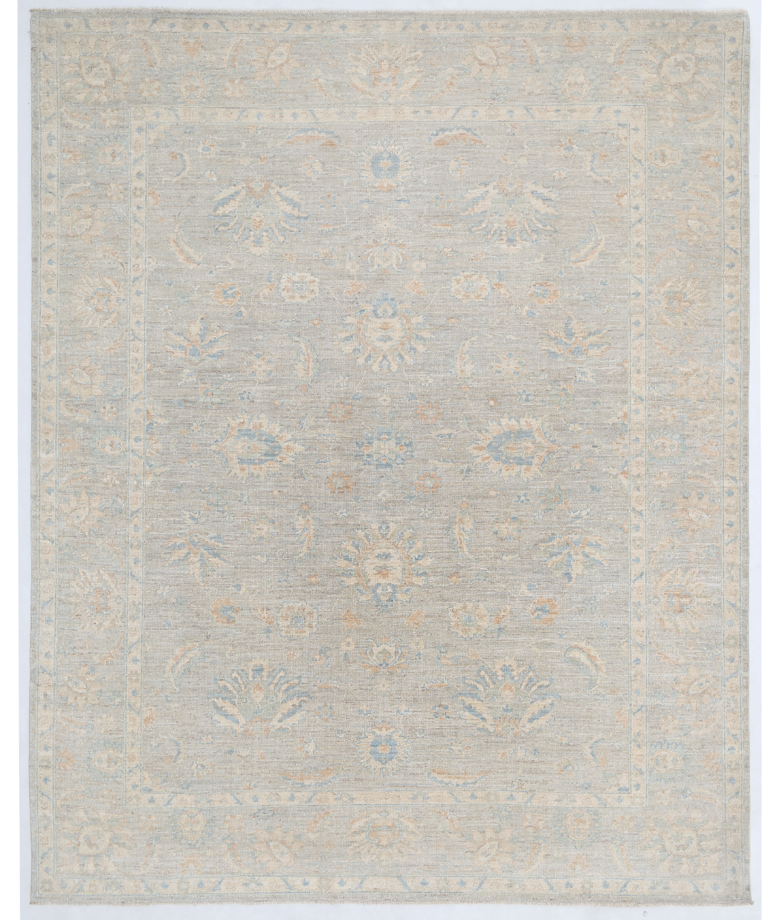 Hand Knotted Serenity Wool Rug 8' 1" X 9' 10" 8' 1" X 9' 10" (246 X 300) / Ivory / Blue