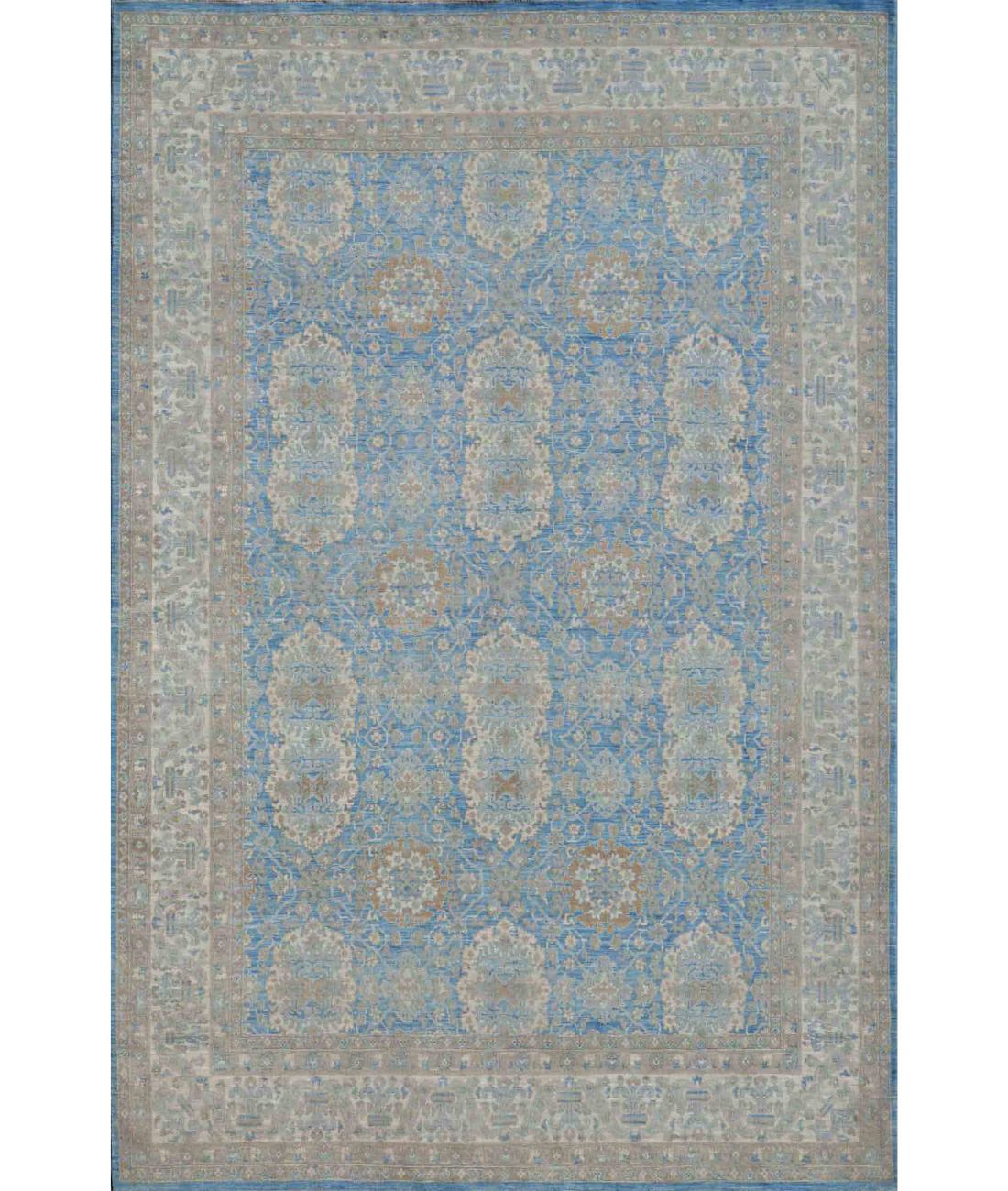 Hand Knotted Serenity Wool Rug 9' 0" X 13' 3" 9' 0" X 13' 3" (274 X 404) / Blue / Ivory