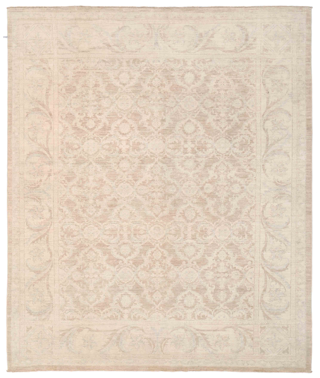 Hand Knotted Serenity Wool Rug 8' 0" X 9' 6" 8' 0" X 9' 6" (244 X 290) / Brown / Ivory