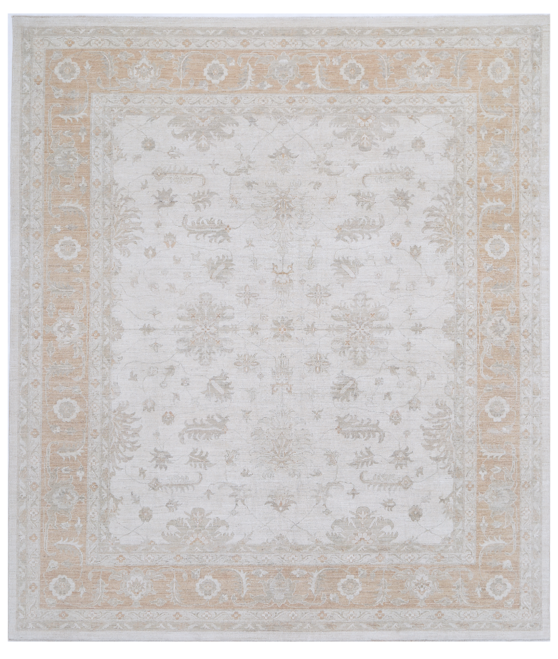 Hand Knotted Serenity Wool Rug 9' 8" X 11' 2" 9' 8" X 11' 2" (295 X 340) / Ivory / Sage