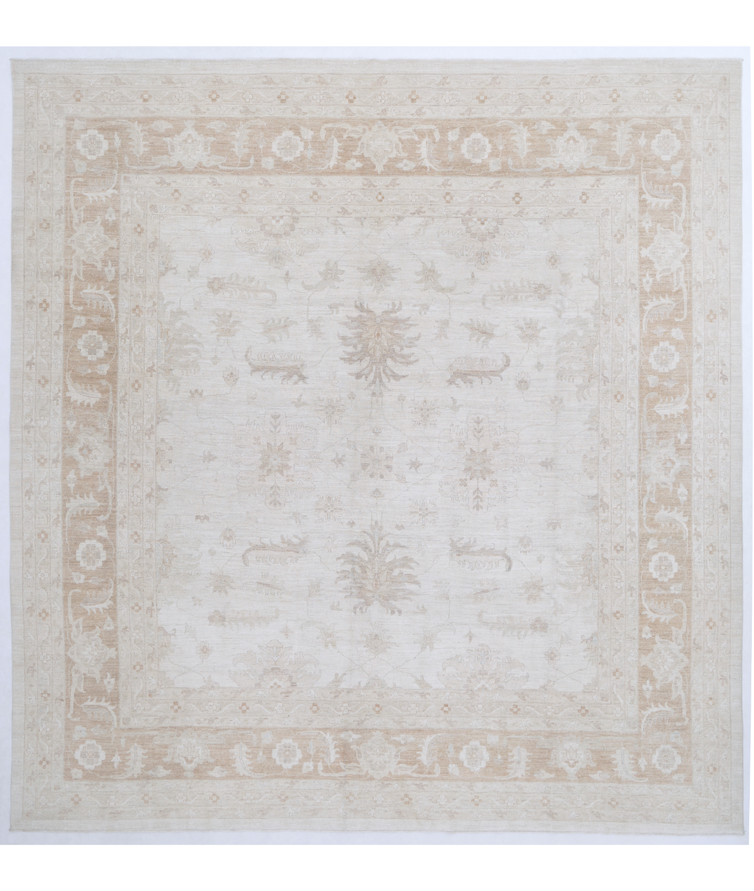 Hand Knotted Serenity Wool Rug 14' 0" X 14' 8" 14' 0" X 14' 8" (427 X 447) / Ivory / Rust
