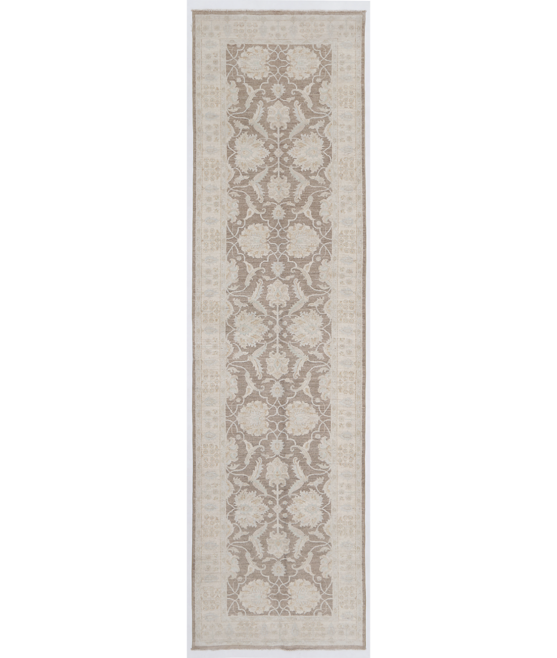Hand Knotted Serenity Wool Rug 4' 0" X 15' 3" 4' 0" X 15' 3" (122 X 465) / Brown / Ivory