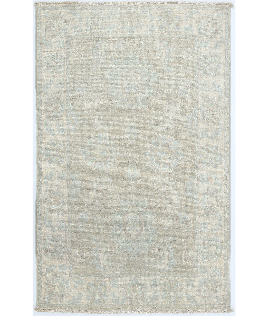 Hand Knotted Serenity Wool Rug 2' 2" X 3' 4" 2' 2" X 3' 4" (66 X 101) / Green / Ivory