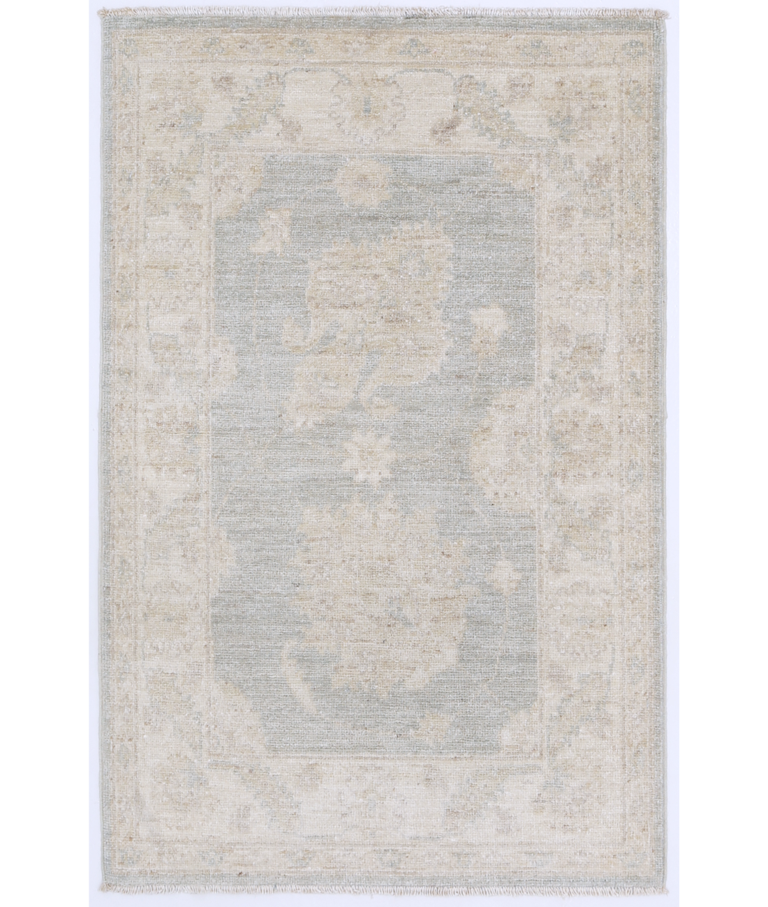 Hand Knotted Serenity Wool Rug 2' 1" X 3' 3" 2' 1" X 3' 3" (63 X 99) / Grey / Ivory