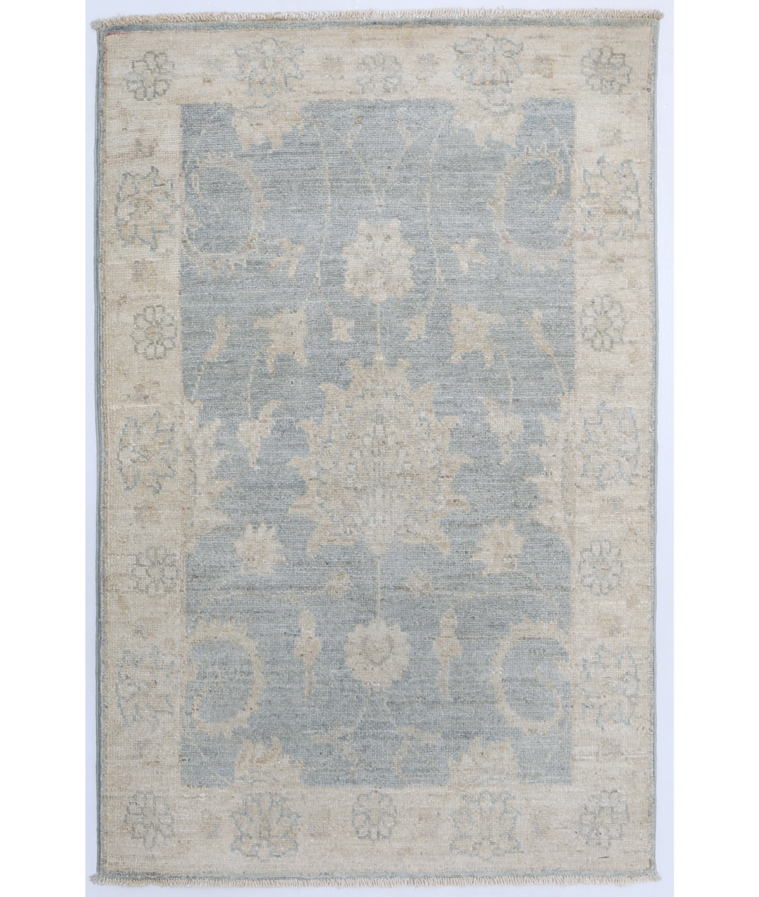 Hand Knotted Serenity Wool Rug 2' 2" X 3' 4" 2' 2" X 3' 4" (66 X 101) / Grey / Ivory