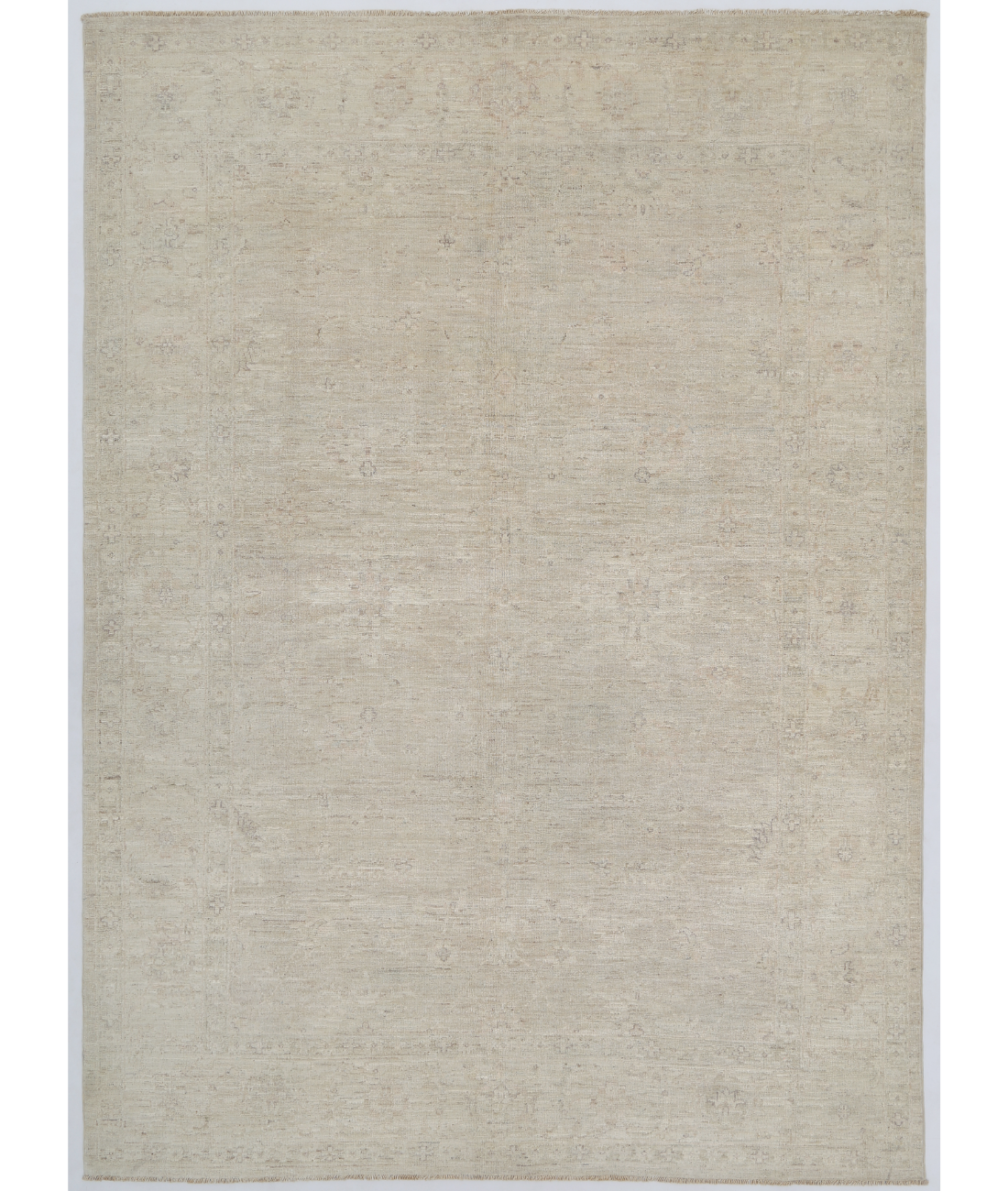 Hand Knotted Serenity Wool Rug 5' 6" X 7' 8" 5' 6" X 7' 8" (168 X 234) / Ivory / Ivory