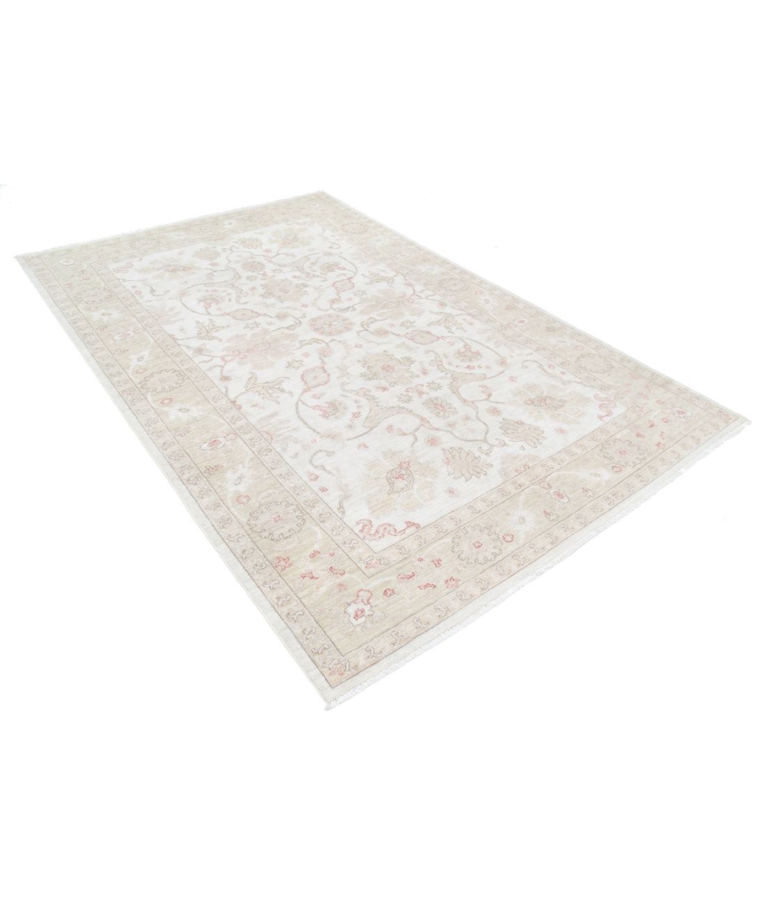 Hand Knotted Serenity Wool Rug 5' 11" X 9' 3" 5' 11" X 9' 3" (180 X 282) / Ivory / Gold