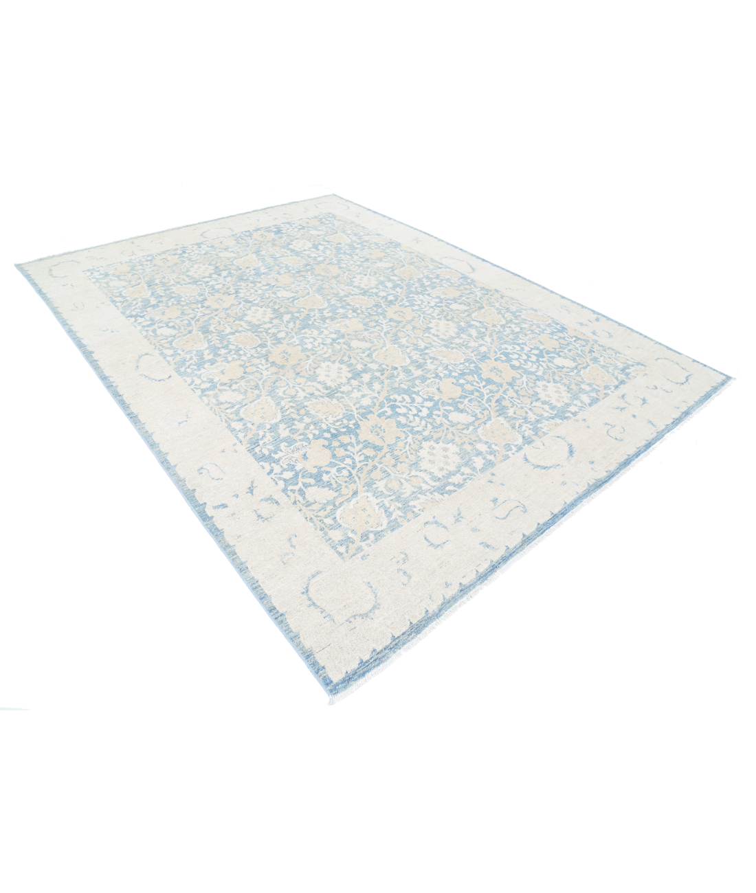 Hand Knotted Serenity Wool Rug 8' 0" X 10' 7" 8' 0" X 10' 7" (244 X 322) / Blue / Ivory