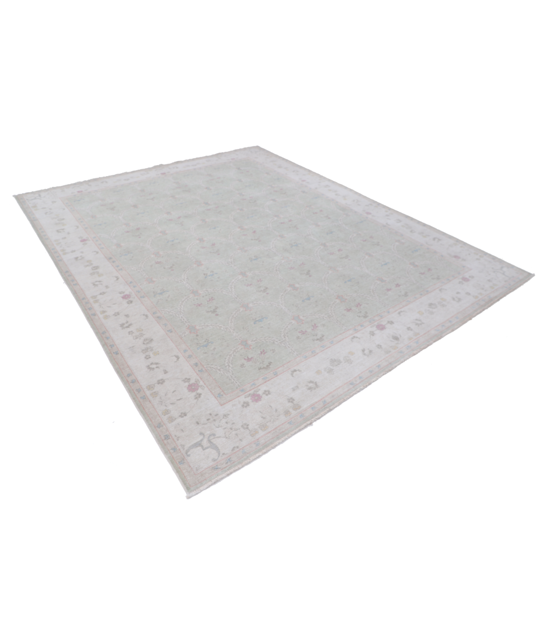 Hand Knotted Serenity Wool Rug 8' 2" X 10' 1" 8' 2" X 10' 1" (249 X 307) / Green / Ivory