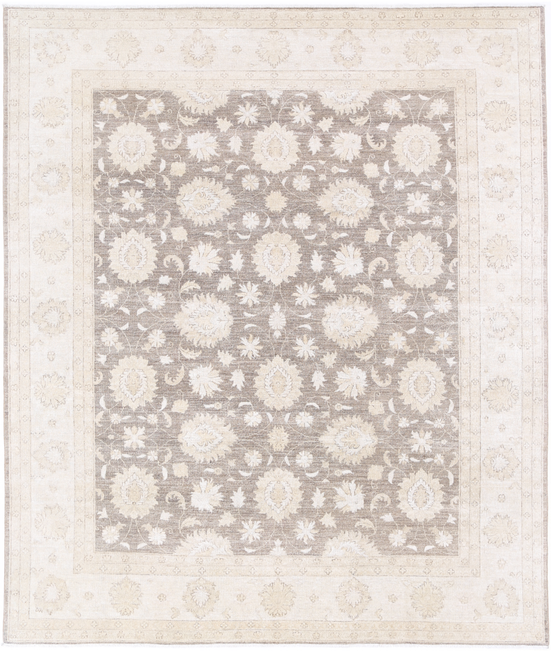 Hand Knotted Serenity Wool Rug 8' 2" X 9' 7" 8' 2" X 9' 7" (249 X 292) / Brown / Ivory