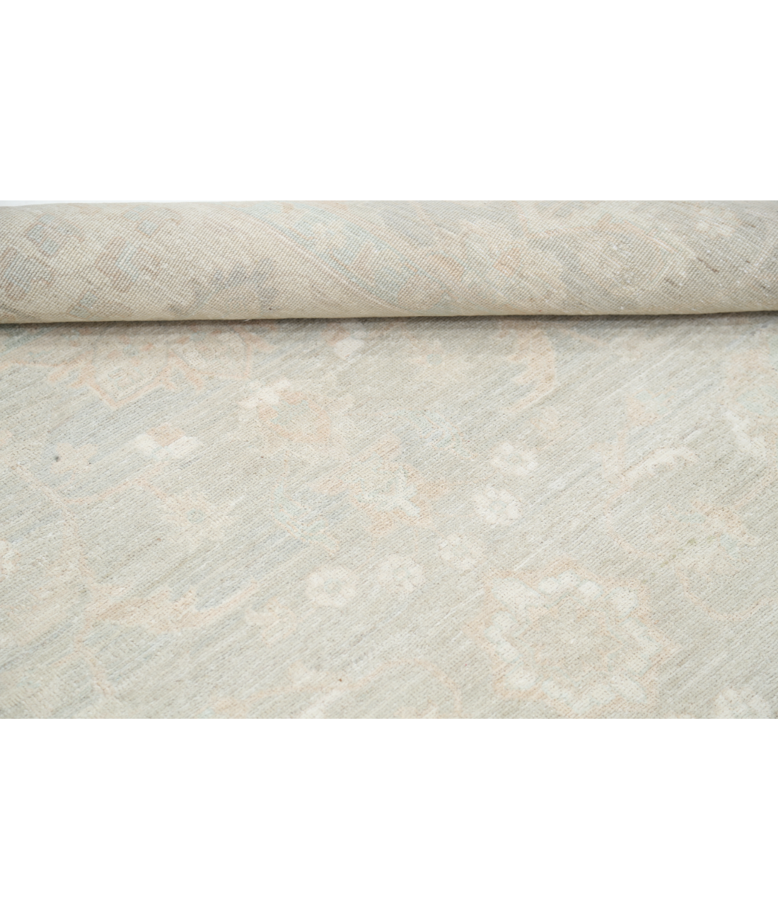 Hand Knotted Serenity Wool Rug 8' 1" X 9' 10" 8' 1" X 9' 10" (246 X 300) / Green / Ivory