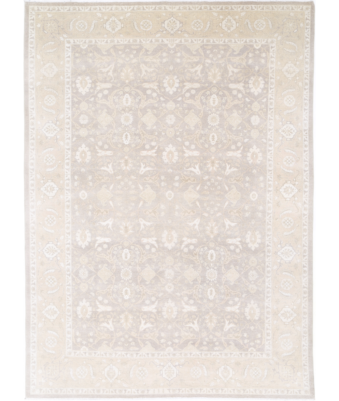 Hand Knotted Serenity Wool Rug 8' 11" X 12' 3" 8' 11" X 12' 3" (272 X 373) / Brown / Ivory