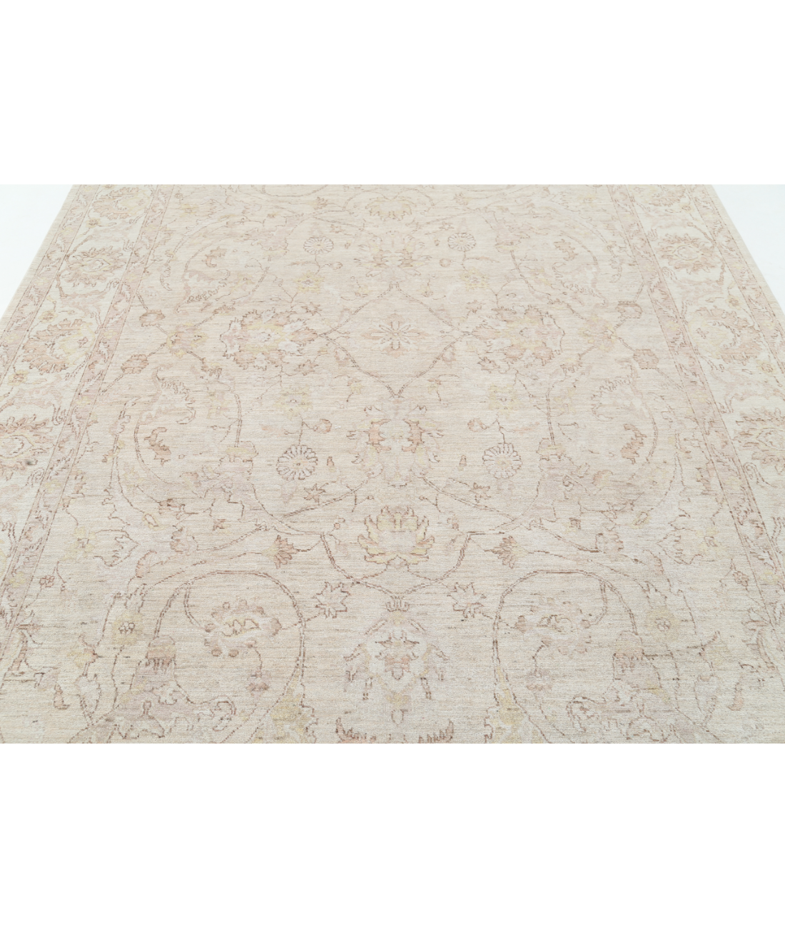 Hand Knotted Serenity Wool Rug 7' 8" X 11' 4" 7' 8" X 11' 4" (234 X 345) / Grey / Ivory