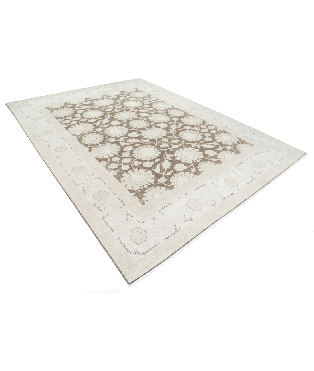 Hand Knotted Serenity Wool Rug 8' 10" X 11' 9" 8' 10" X 11' 9" (269 X 358) / Ivory / Pink