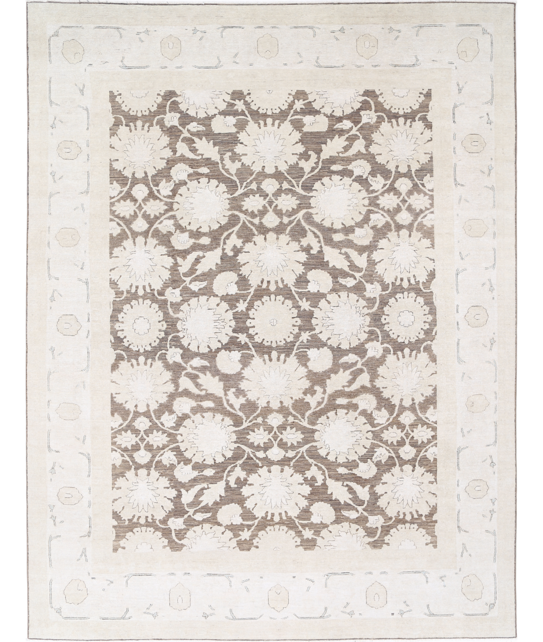 Hand Knotted Serenity Wool Rug 8' 10" X 11' 9" 8' 10" X 11' 9" (269 X 358) / Ivory / Pink