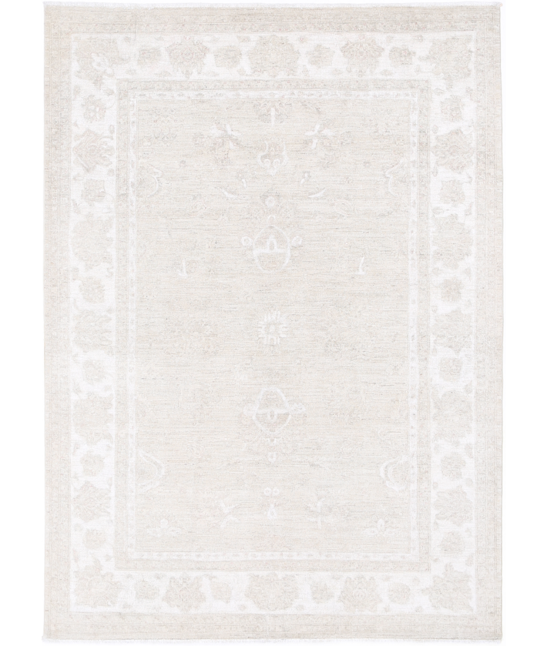 Hand Knotted Serenity Wool Rug 5' 5" X 7' 9" 5' 5" X 7' 9" (165 X 236) / Brown / Ivory