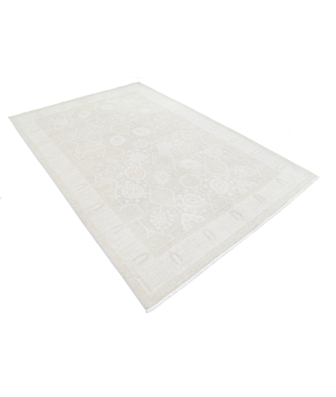 Hand Knotted Serenity Wool Rug 6' 1" X 9' 0" 6' 1" X 9' 0" (185 X 274) / Brown / Ivory