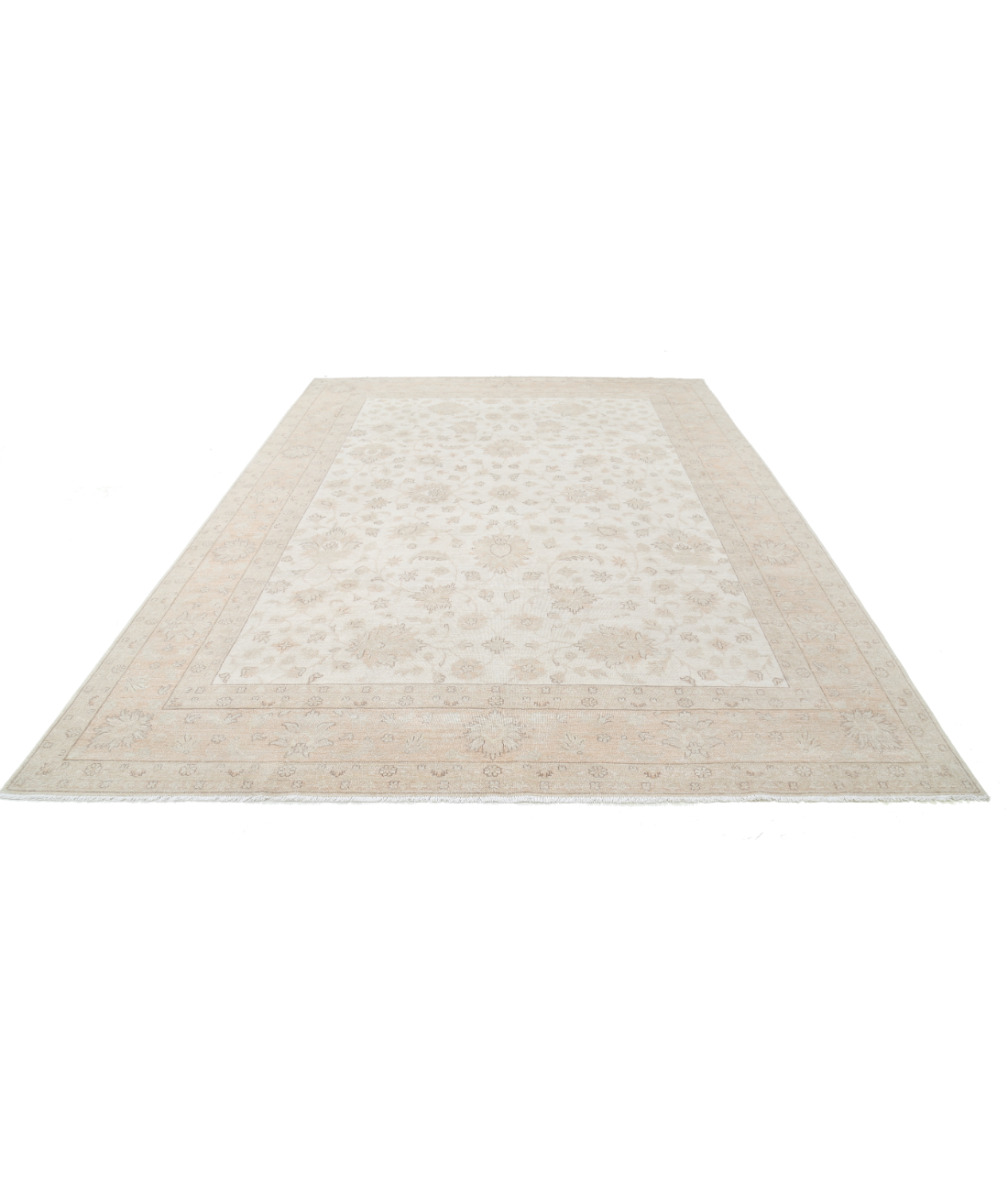 Hand Knotted Serenity Wool Rug 8' 7" X 11' 9" 8' 7" X 11' 9" (262 X 358) / Ivory / Brown