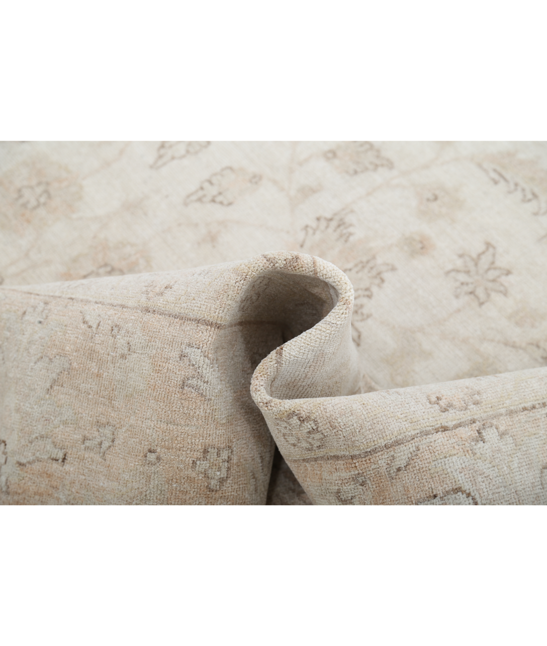 Hand Knotted Serenity Wool Rug 8' 7" X 11' 9" 8' 7" X 11' 9" (262 X 358) / Ivory / Brown