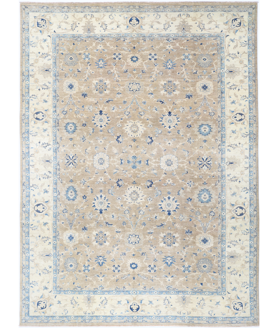 Hand Knotted Serenity Wool Rug 8' 3" X 11' 4" 8' 3" X 11' 4" (251 X 345) / Brown / Ivory