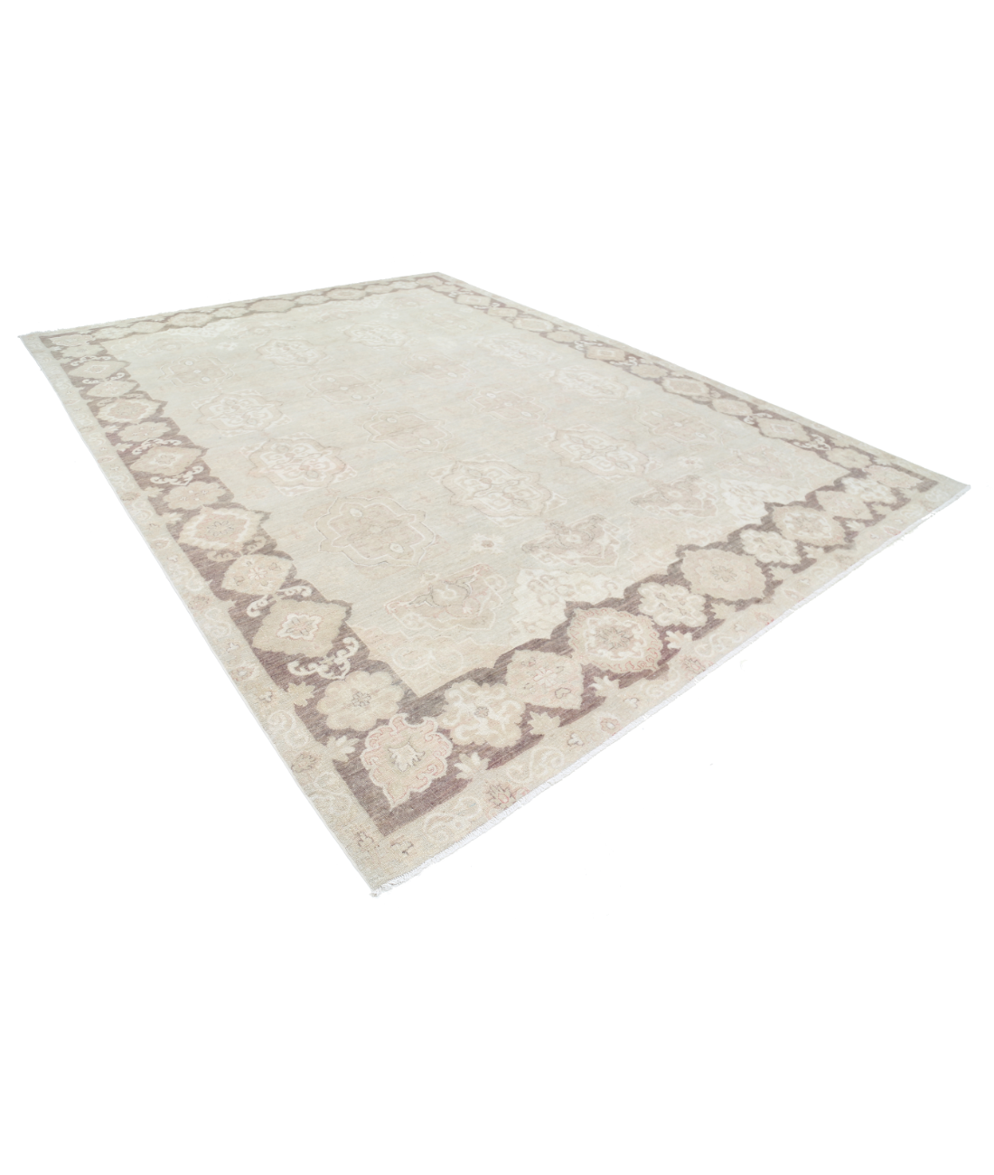 Hand Knotted Serenity Wool Rug 10' 2" X 13' 10" 10' 2" X 13' 10" (310 X 422) / Beige / Brown