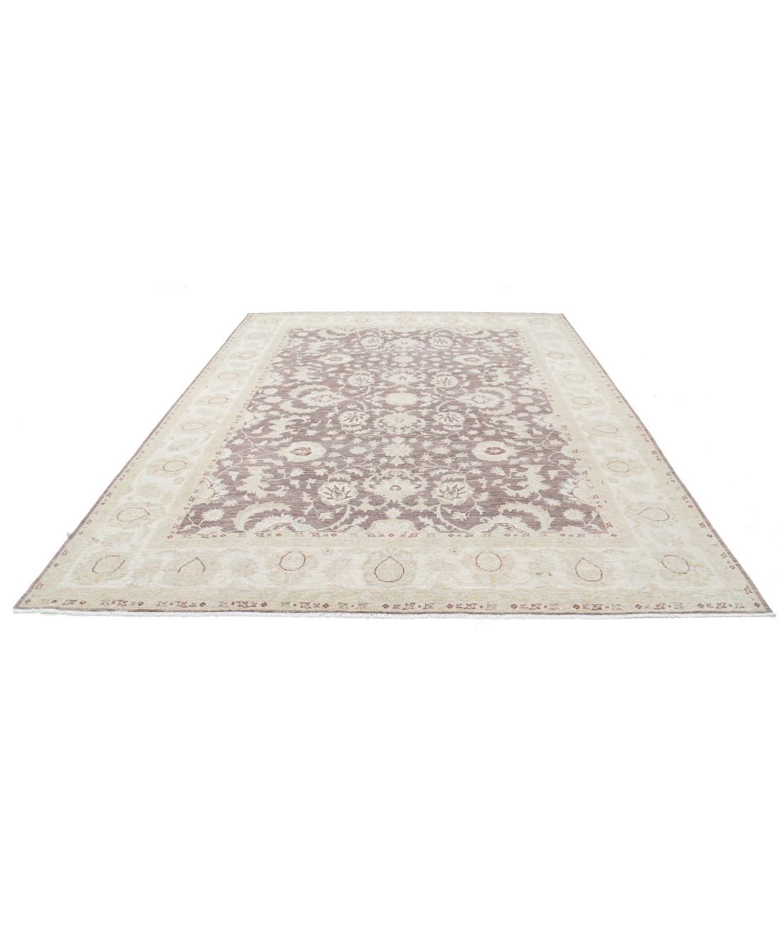 Hand Knotted Serenity Wool Rug 9' 0" X 11' 9" 9' 0" X 11' 9" (274 X 358) / Brown / Ivory