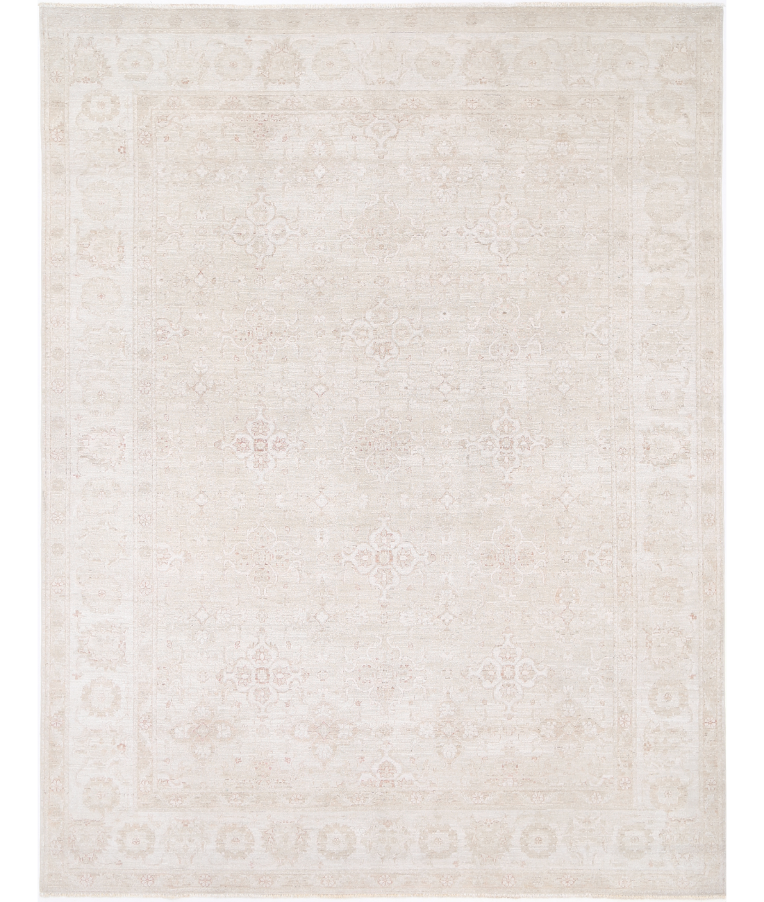 Hand Knotted Serenity Wool Rug 8' 7" X 11' 8" 8' 7" X 11' 8" (262 X 356) / Brown / Ivory