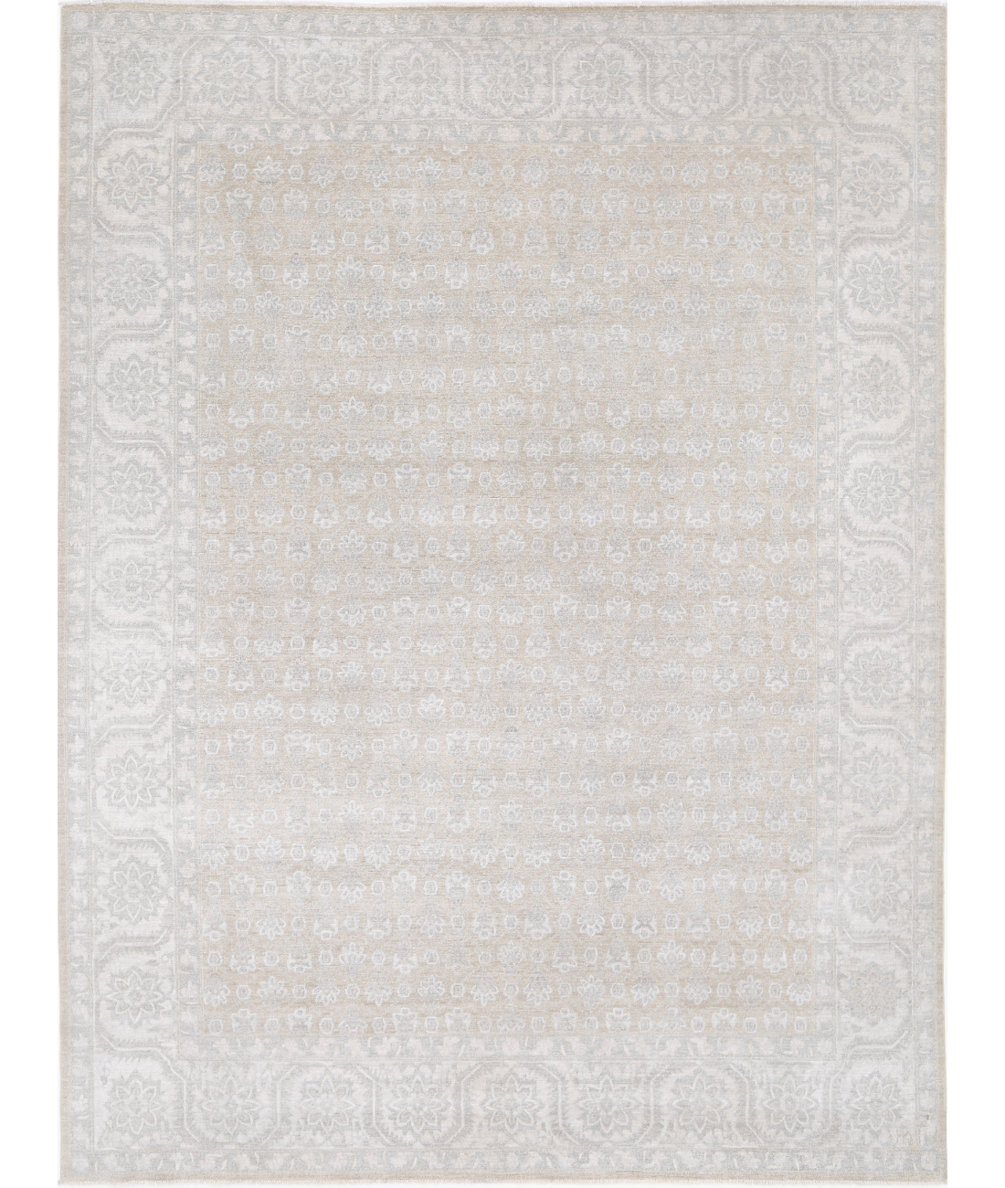 Hand Knotted Serenity Wool Rug 8' 10" X 12' 2" 8' 10" X 12' 2" (269 X 371) / Grey / Ivory