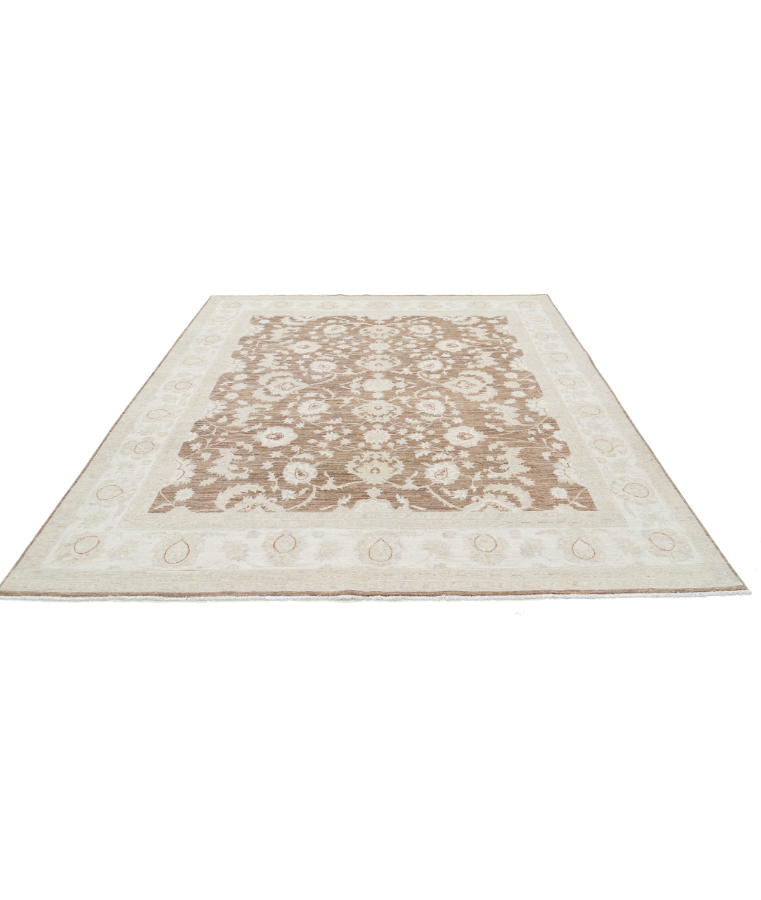 Hand Knotted Serenity Wool Rug 7' 11" X 9' 6" 7' 11" X 9' 6" (241 X 290) / Brown / Ivory