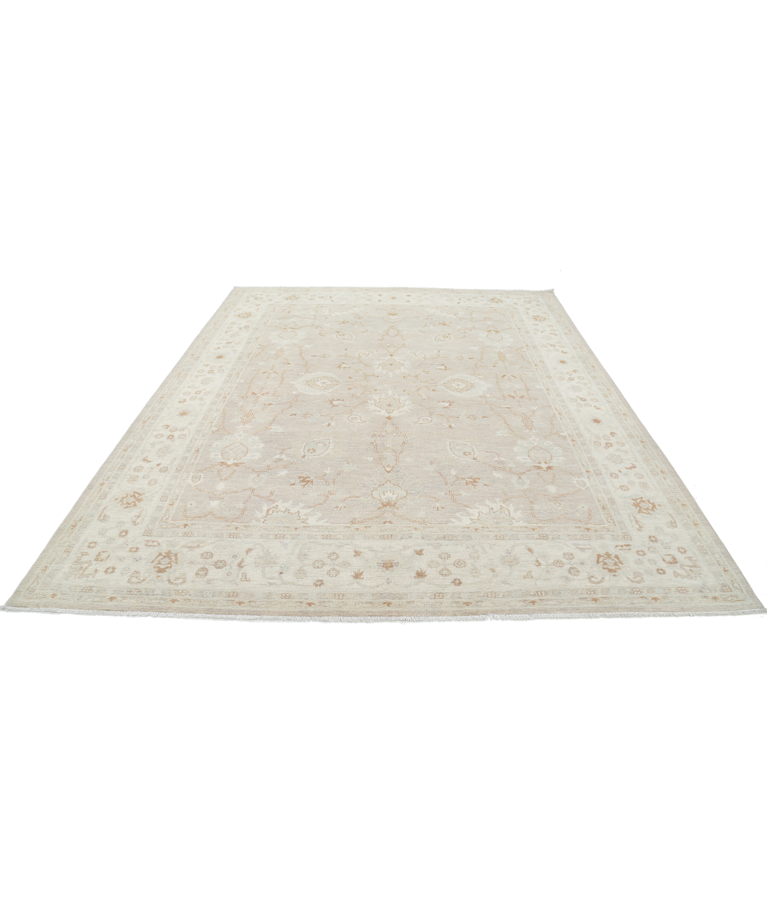 Hand Knotted Serenity Wool Rug 8' 0" X 9' 11" 8' 0" X 9' 11" (244 X 302) / Brown / Ivory