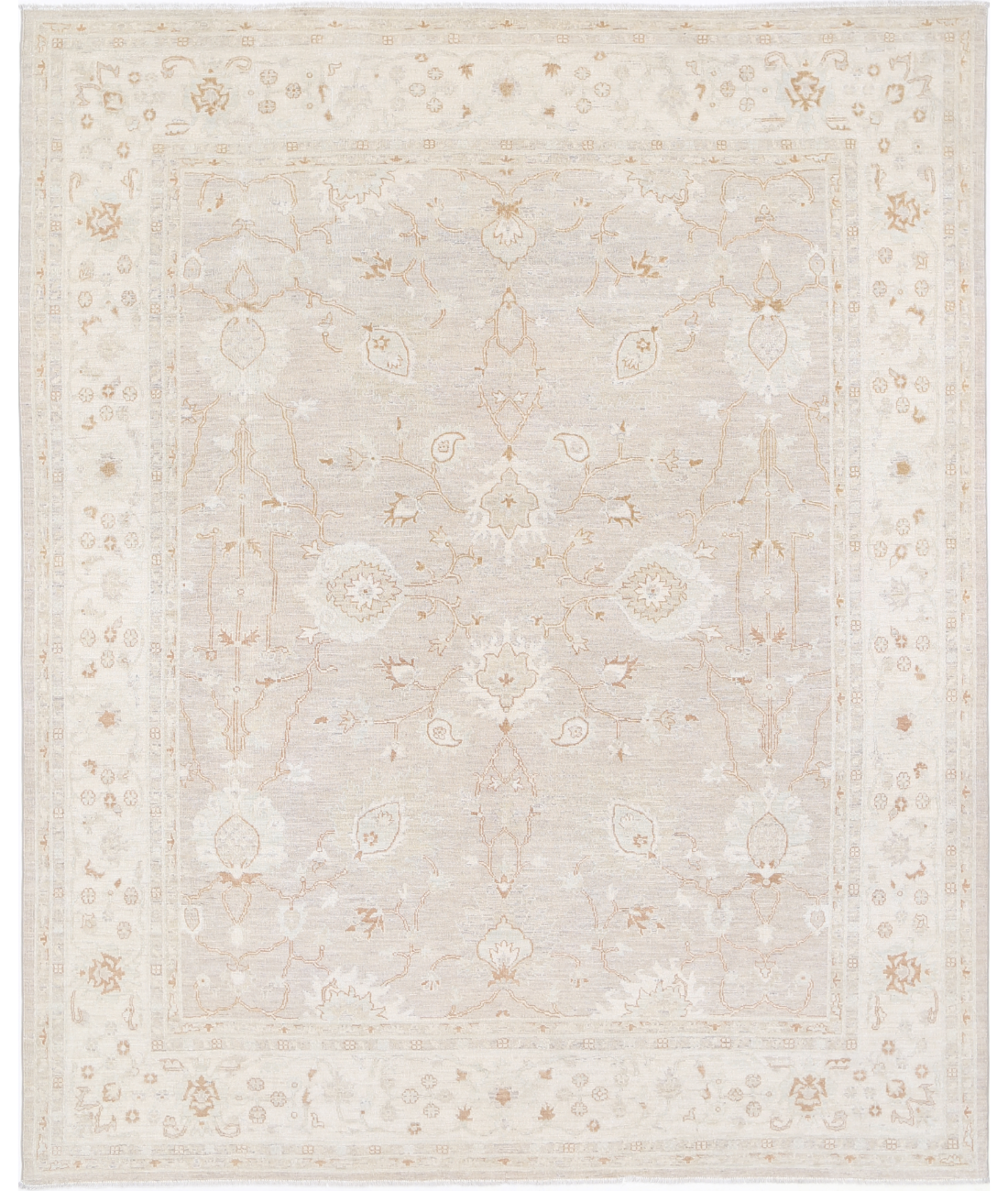Hand Knotted Serenity Wool Rug 8' 0" X 9' 11" 8' 0" X 9' 11" (244 X 302) / Brown / Ivory