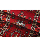 Shiraz 1'1'' X 6'9'' Hand-Knotted Wool Rug 1'1'' x 6'9'' (33 X 203) / Red / Red