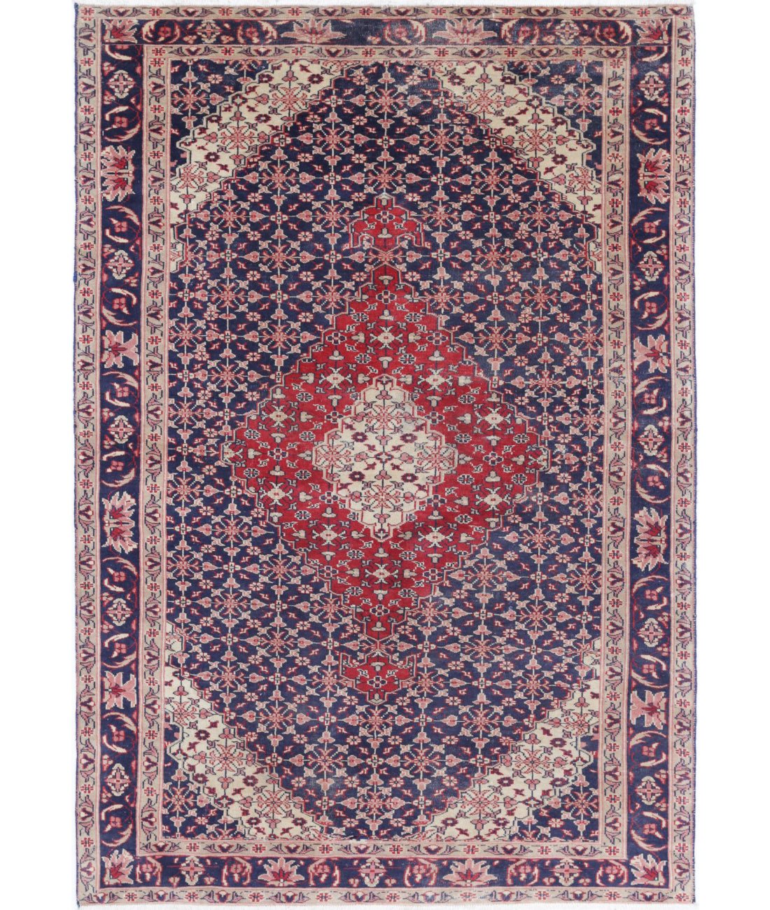 Shirvan 3'11'' X 5'10'' Hand-Knotted Wool Rug 3'11'' x 5'10'' (118 X 175) / Blue / Red