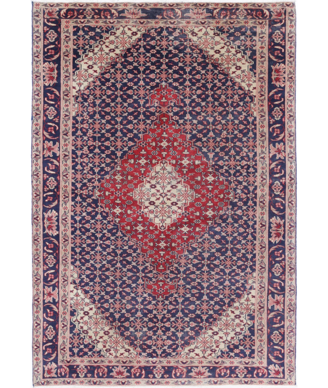 Shirvan 3'11'' X 5'10'' Hand-Knotted Wool Rug 3'11'' x 5'10'' (118 X 175) / Blue / Red