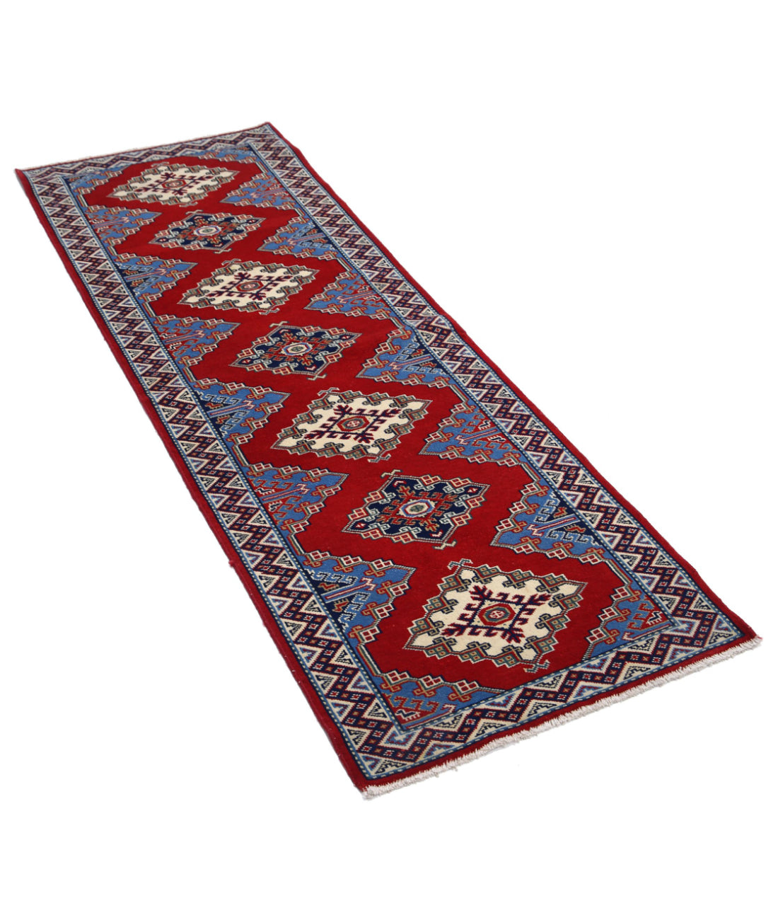 Shirvan 2'1'' X 5'11'' Hand-Knotted Wool Rug 2'1'' x 5'11'' (63 X 178) / Red / Blue