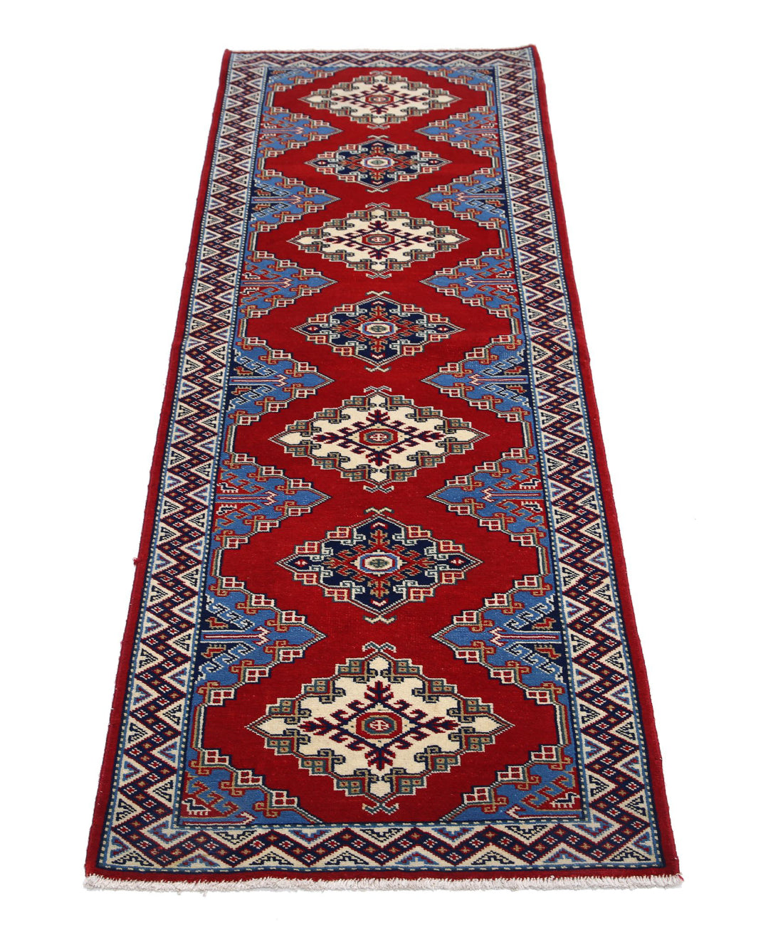 Shirvan 2'1'' X 5'11'' Hand-Knotted Wool Rug 2'1'' x 5'11'' (63 X 178) / Red / Blue