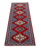 Shirvan 2'1'' X 5'11'' Hand-Knotted Wool Rug 2'1'' x 5'11'' (63 X 178) / Red / Blue