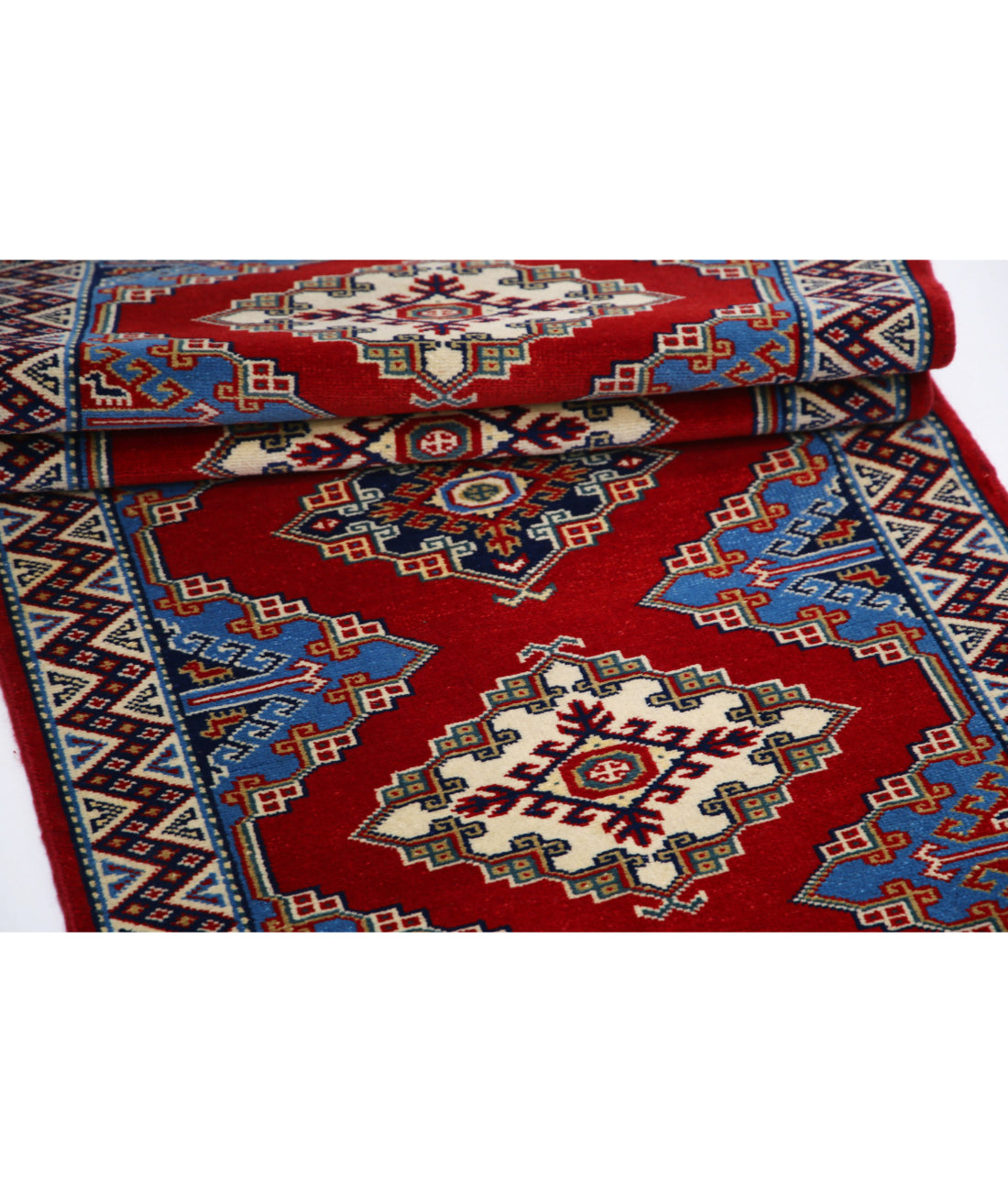 Shirvan 2'1'' X 5'11'' Hand-Knotted Wool Rug 2'1'' x 5'11'' (63 X 178) / Red / Blue