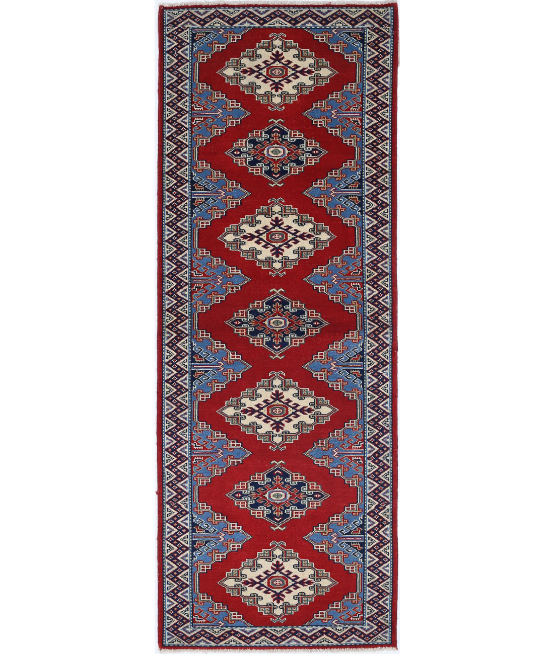 Shirvan 2'1'' X 5'11'' Hand-Knotted Wool Rug 2'1'' x 5'11'' (63 X 178) / Red / Blue