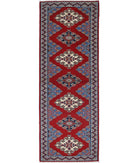 Shirvan 2'1'' X 5'11'' Hand-Knotted Wool Rug 2'1'' x 5'11'' (63 X 178) / Red / Blue