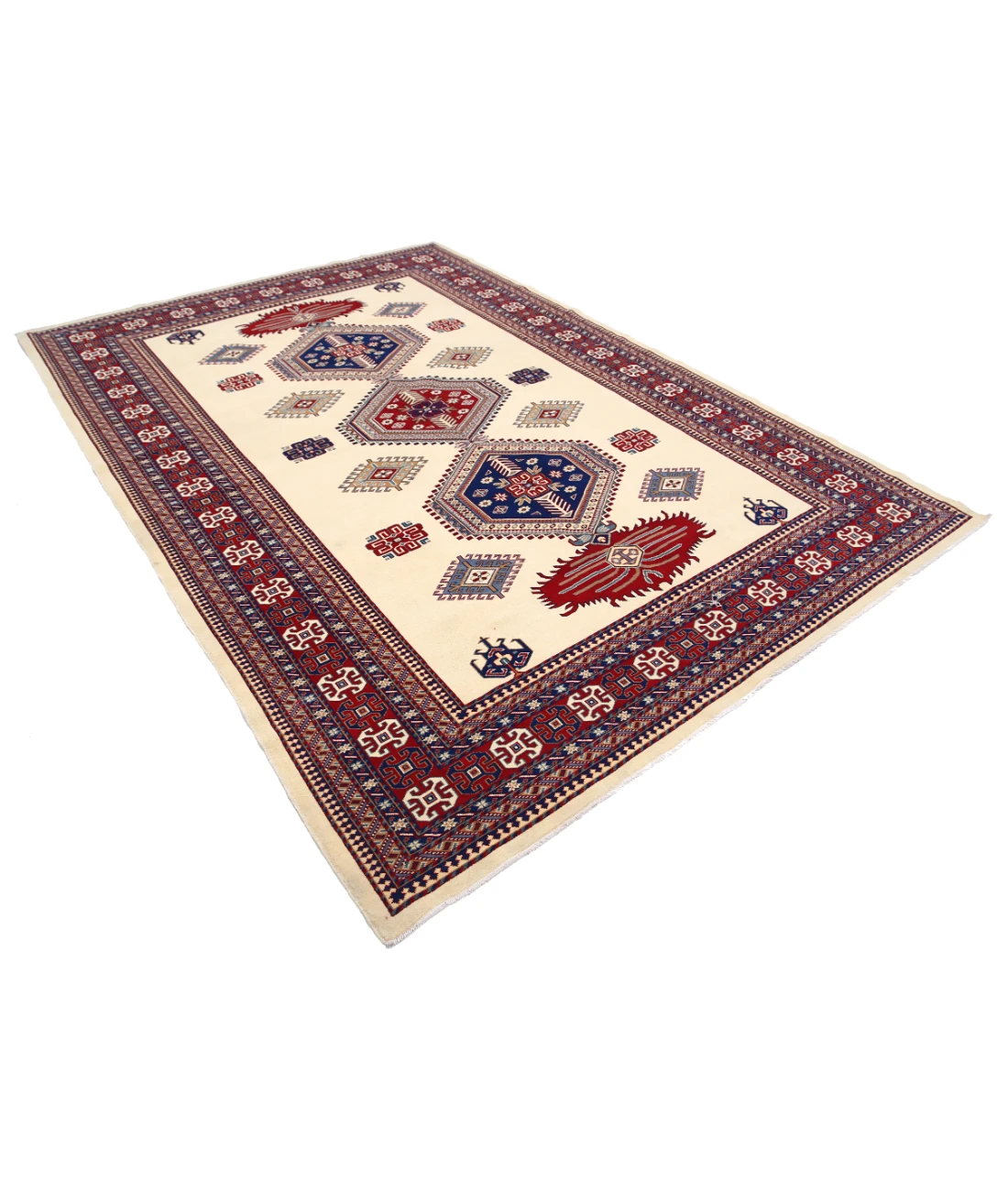 Shirvan 7'0'' X 9'10'' Hand-Knotted Wool Rug 7'0'' x 9'10'' (210 X 295) / Ivory / Red