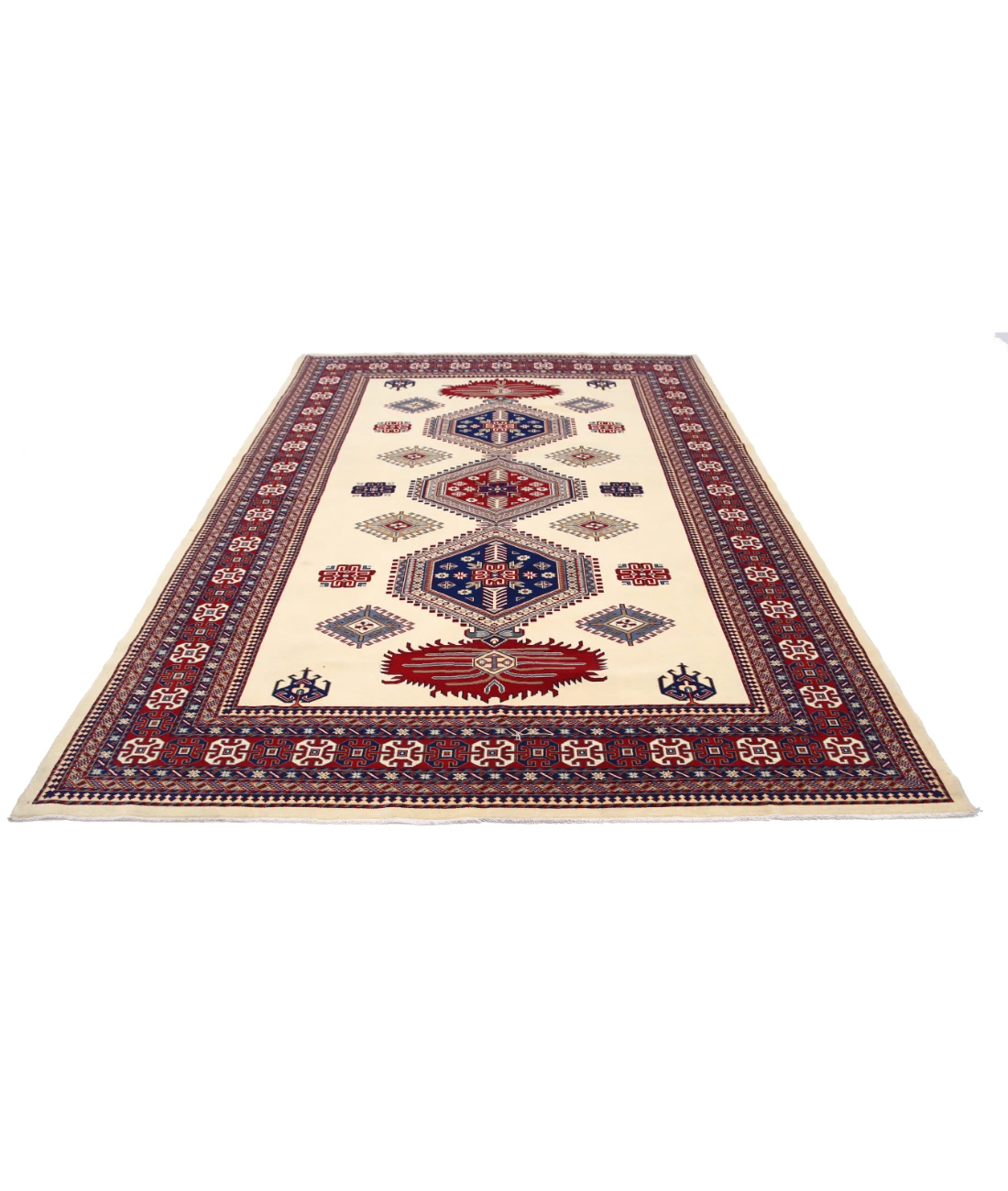 Shirvan 7'0'' X 9'10'' Hand-Knotted Wool Rug 7'0'' x 9'10'' (210 X 295) / Ivory / Red